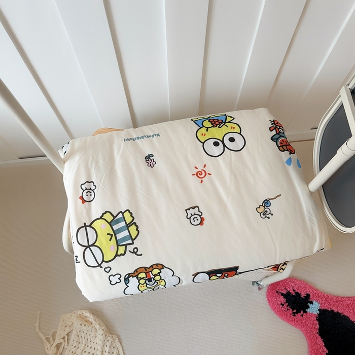 91家纺网 家纺一手货源 找家纺 兜米家居 2025夏季新品三丽鸥深睡双感针织凉感空调被夏被 小青蛙