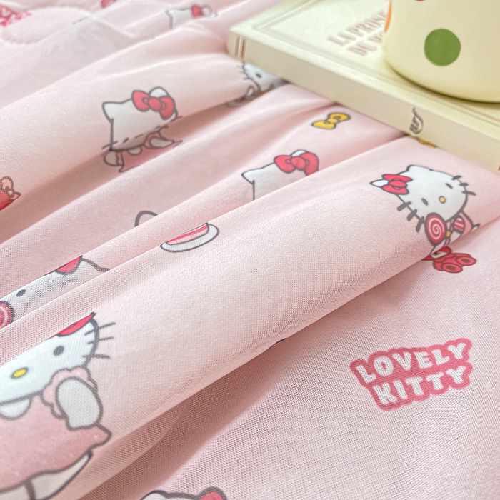 91家纺网 家纺一手货源 找家纺 顺顺家纺 2025新款凉感丝印花夏被空调被 少女凯蒂