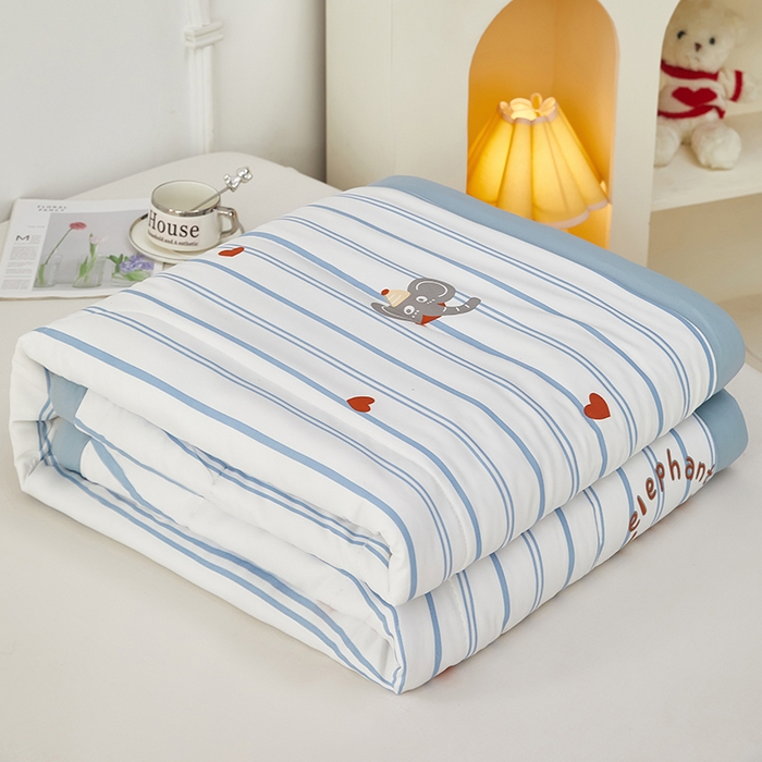 91家纺网 家纺一手货源 找家纺 中国龙家纺 2025新款舒爽柔小棉夏被被子被芯 爱心小象