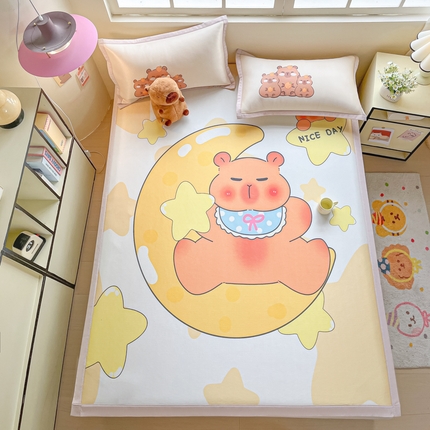 91家纺网 家纺一手货源 找家纺 （总）博雅 2025新款独家版权A类大版数码印花1200D冰丝凉席