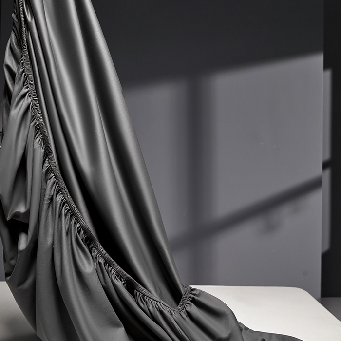 91家纺网 家纺一手货源 找家纺 秀色2025新款高端纯棉床笠单件全棉全包床套三件套100s新疆长绒棉酒店床垫保护套 梦易-帝王灰