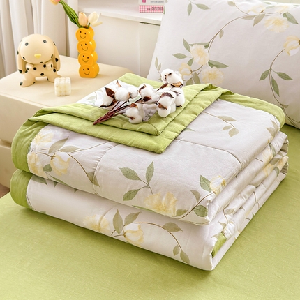 91家纺网 家纺一手货源 找家纺 思雅庭 2025新款里外全棉夏被新疆棉花夏凉被空调被 春暖花开