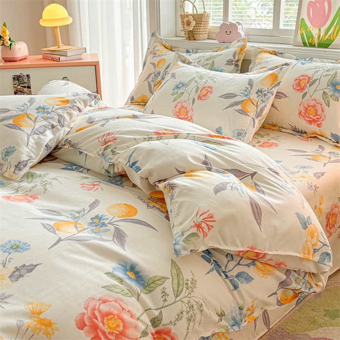 91家纺网 家纺一手货源 找家纺 爱一个家 2025新款植物羊绒四件套 幽幽花香