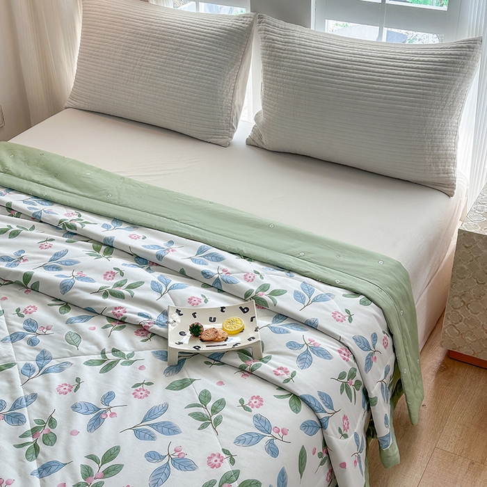 91家纺网 家纺一手货源 找家纺 瑜珠家纺 2025新款里外全棉棉花夏被 花样年华