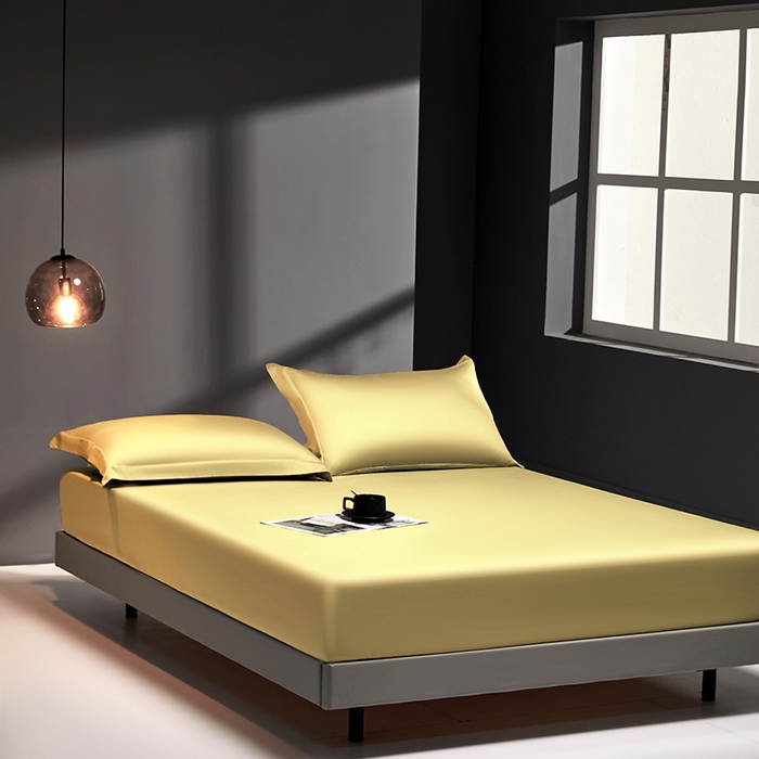 91家纺网 家纺一手货源 找家纺 秀色2025新款高端纯棉床笠单件全棉全包床套三件套100s新疆长绒棉酒店床垫保护套 梦易-奶茶米