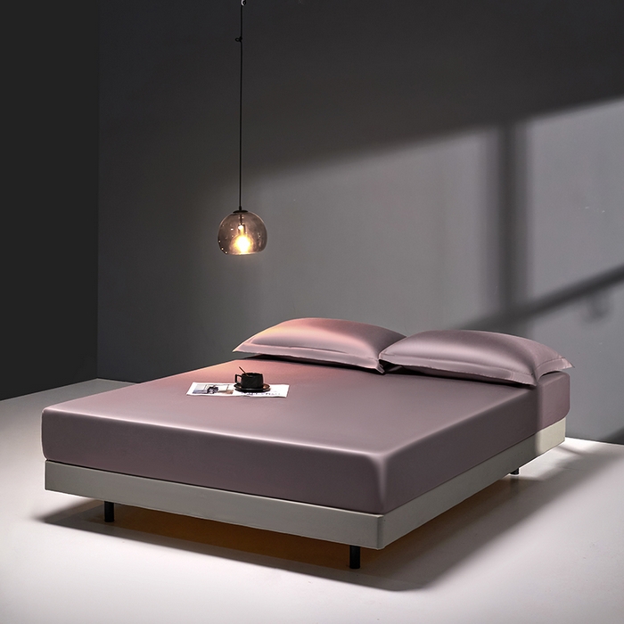 91家纺网 家纺一手货源 找家纺 秀色2025新款高端纯棉床笠单件全棉全包床套三件套100s新疆长绒棉酒店床垫保护套 梦易-香芋紫