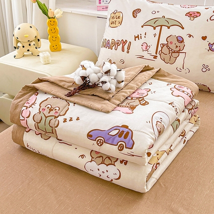 91家纺网 家纺一手货源 找家纺 思雅庭 2025新款里外全棉夏被新疆棉花夏凉被空调被 天天向上