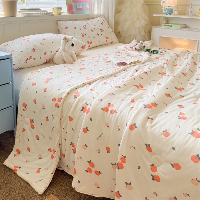 91家纺网 家纺一手货源 找家纺 名兮家居 2025新款针织棉夏凉被 大桔大利