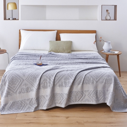 91家纺网 家纺一手货源 找家纺 爱港家纺 2025新款上海专版老式怀旧全棉A类纱布毛巾被 古韵-灰 