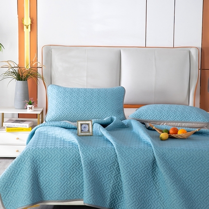 美丽折2025夏季新品高端加厚全冰丝生物基乳胶凉席三件套 水洗天然乳胶凉席 孔雀蓝T