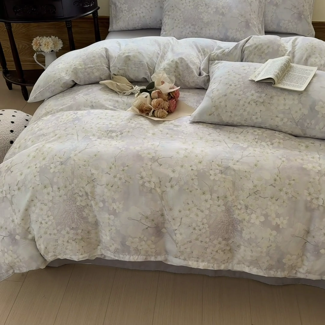 91家纺网 家纺一手货源 找家纺 （总）雪夫人 2025新款A类全棉有氧双层纱四件套