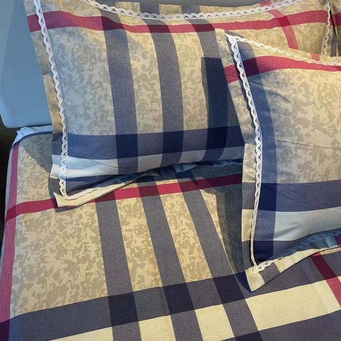 91家纺网 家纺一手货源 找家纺 仟网汇 2025全棉老粗布蕾丝花边三件套（无纺布手提包装） 巴宝格