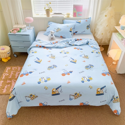 名兮家居 2025新款针织棉夏凉被 工程车