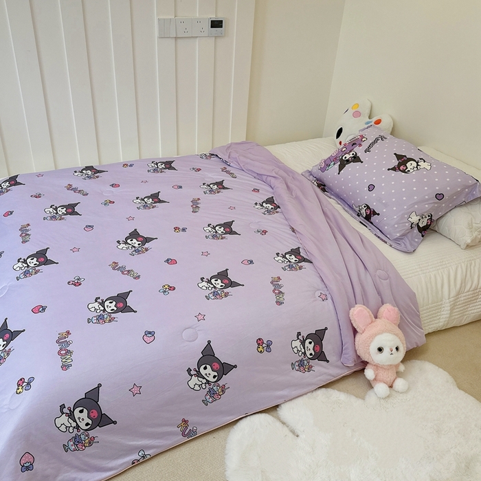 91家纺网 家纺一手货源 找家纺 兜米家居 2025夏季新品三丽鸥深睡双感针织凉感空调被夏被 甜心库洛米