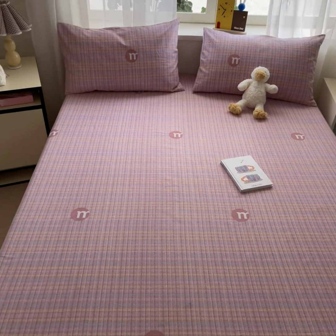 91家纺网 家纺一手货源 找家纺 莱通2025新款原棉老粗布床单 格境