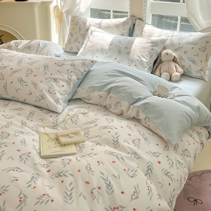 91家纺网 家纺一手货源 找家纺 仔仔熊 2025新款全棉印花系列被套 清新植物