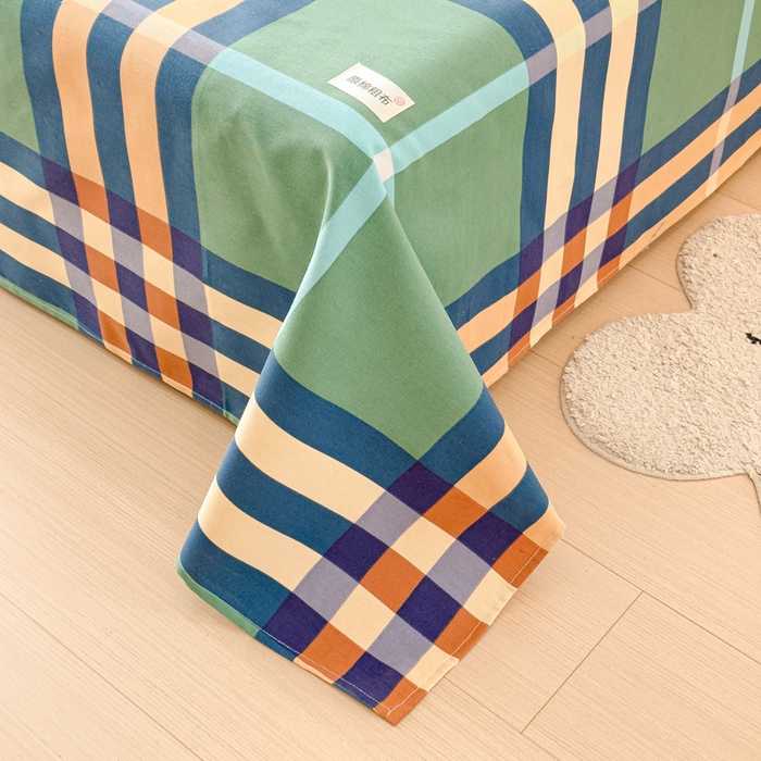 91家纺网 家纺一手货源 找家纺 仟网汇 2025新款活性印染无印纽扣原棉老粗布三件套 立体绿