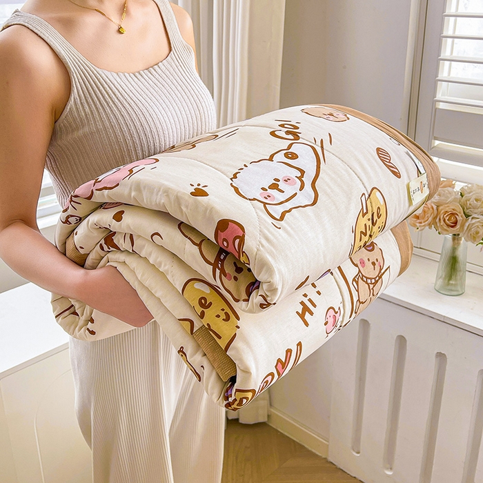 91家纺网 家纺一手货源 找家纺 思雅庭 2025新款里外全棉夏被新疆棉花夏凉被空调被 天天向上