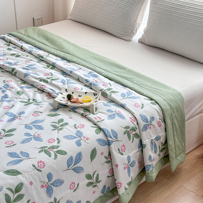 91家纺网 家纺一手货源 找家纺 瑜珠家纺 2025新款里外全棉棉花夏被 花样年华