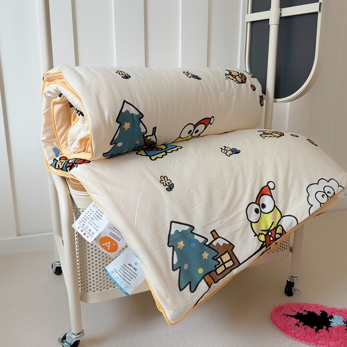 91家纺网 家纺一手货源 找家纺 兜米家居 2025夏季新品三丽鸥深睡双感针织凉感空调被夏被 小青蛙