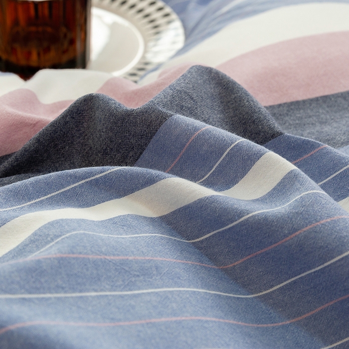 91家纺网 家纺一手货源 找家纺 喜四方 2025新款全棉色织水洗棉四件套 格林（兰）