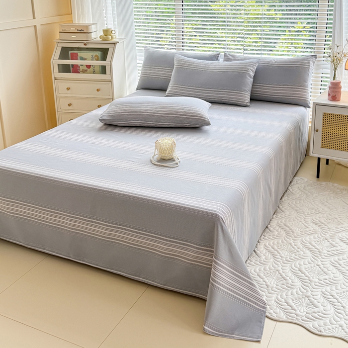 91家纺网 家纺一手货源 找家纺 仟网汇 2025新款老粗布床单粗布凉席老粗布单床单枕套单品 绅士灰