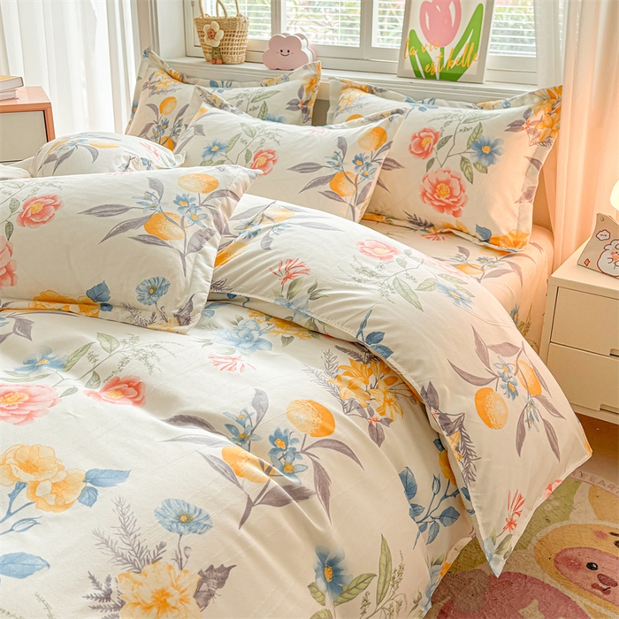 91家纺网 家纺一手货源 找家纺 爱一个家 2025新款植物羊绒四件套 幽幽花香