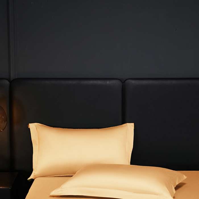 91家纺网 家纺一手货源 找家纺 秀色2025新款A类高端100s新疆长绒棉纯棉床单单件全棉单人贡缎加厚被单三件套 莫奈-南瓜橘