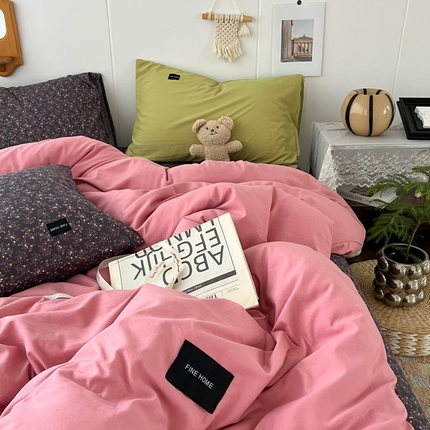 91家纺网 家纺一手货源 找家纺 （总）亿品家纺 2025新款水洗棉复古风格四件套