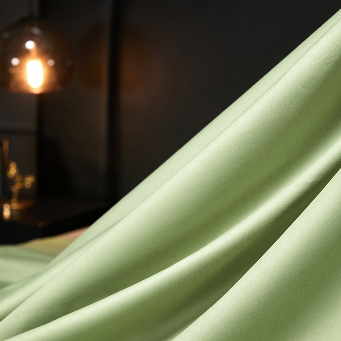 91家纺网 家纺一手货源 找家纺 秀色2025新款A类高端100s新疆长绒棉纯棉床单单件全棉单人贡缎加厚被单三件套 莫奈-艾绿
