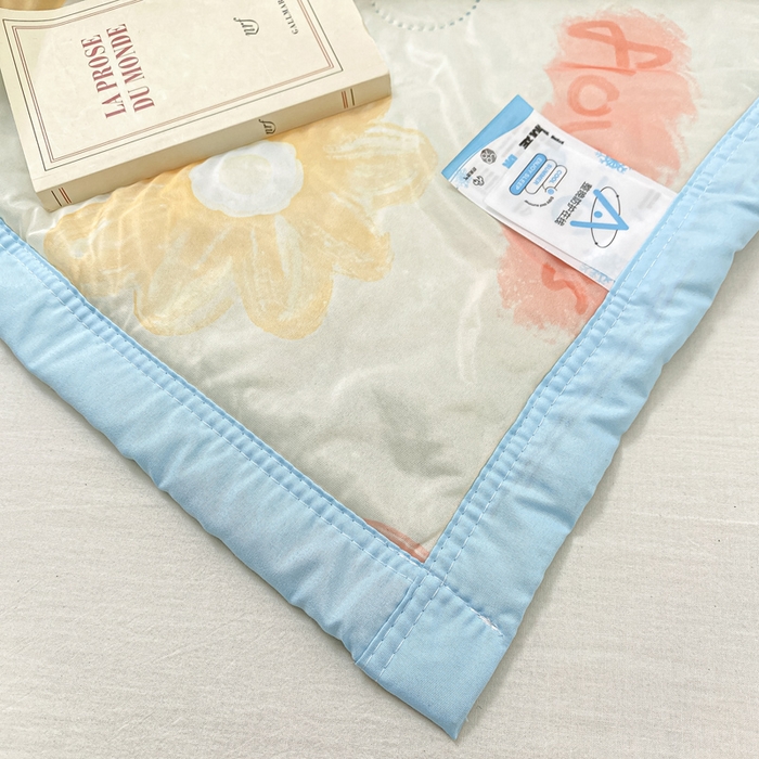 91家纺网 家纺一手货源 找家纺 顺顺家纺 2025新款凉感丝印花夏被空调被 夏花灿烂