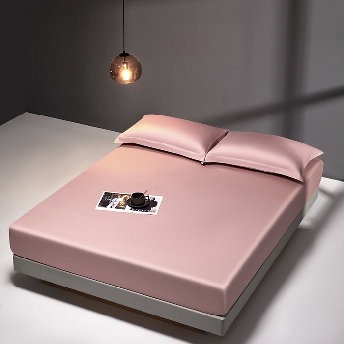 91家纺网 家纺一手货源 找家纺 秀色2025新款高端纯棉床笠单件全棉全包床套三件套100s新疆长绒棉酒店床垫保护套 梦易-玉颜粉