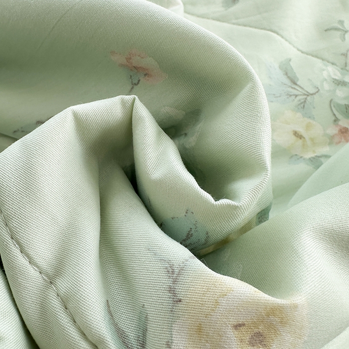 91家纺网 家纺一手货源 找家纺 瑜珠家纺 2025新款里外全棉棉花夏被 千羽花信