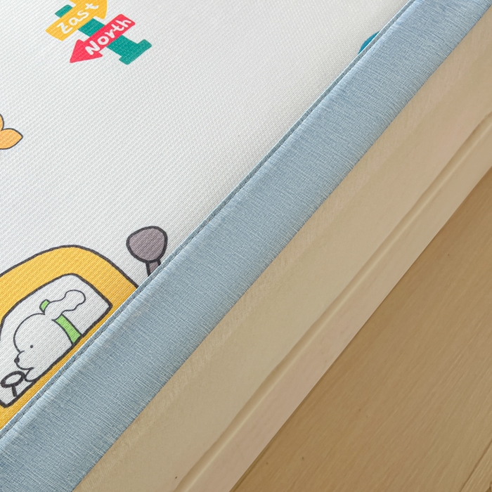 91家纺网 家纺一手货源 找家纺 博雅 2025新款独家版权A类大版数码印花1200D冰丝凉席 汽车派对