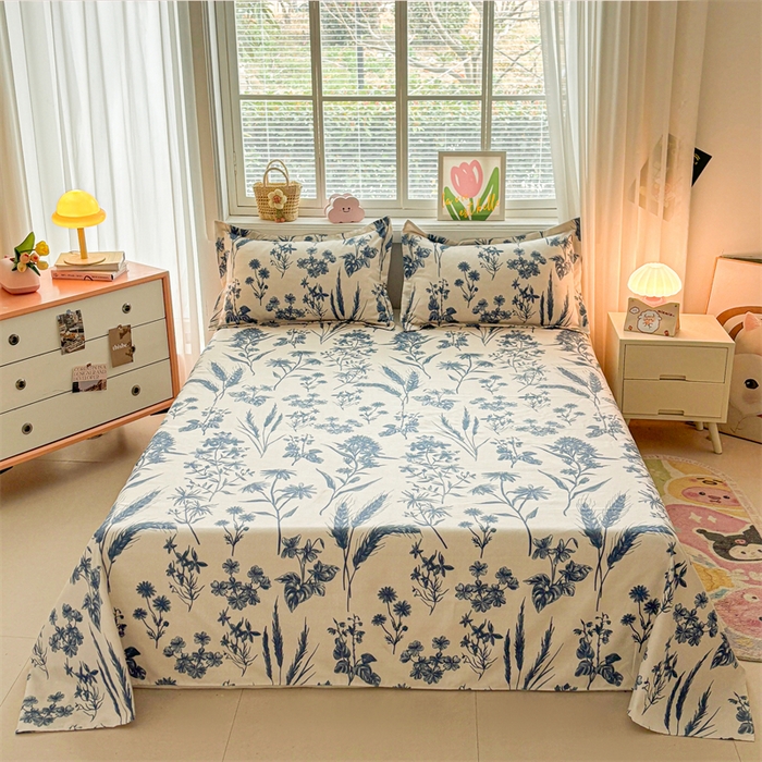 91家纺网 家纺一手货源 找家纺 爱一个家 2025新款植物羊绒四件套 青花词