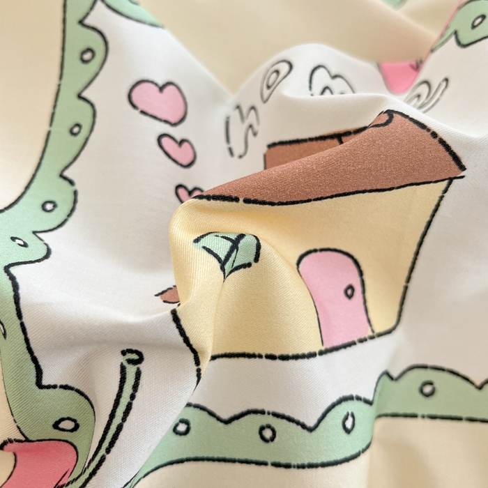 91家纺网 家纺一手货源 找家纺 仔仔熊 2025新款全棉印花四件套 假日诱惑