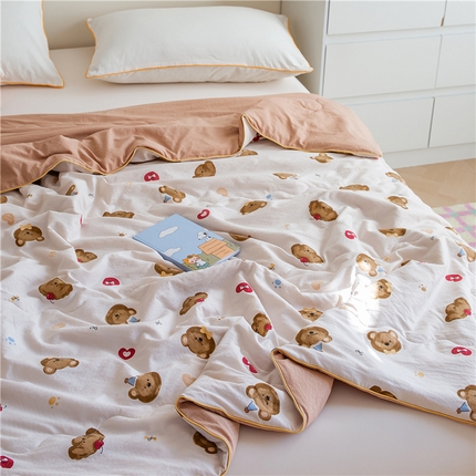 91家纺网 家纺一手货源 找家纺 艺菲阁家纺 2025新款亚麻冬被四件套 素锦-灰蓝