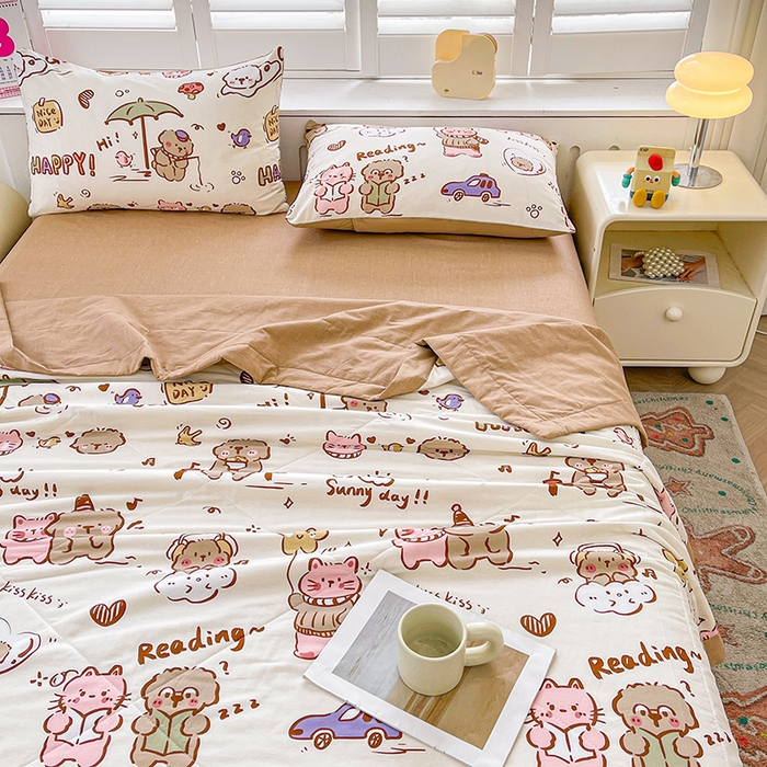 91家纺网 家纺一手货源 找家纺 思雅庭 2025新款里外全棉夏被新疆棉花夏凉被空调被 天天向上