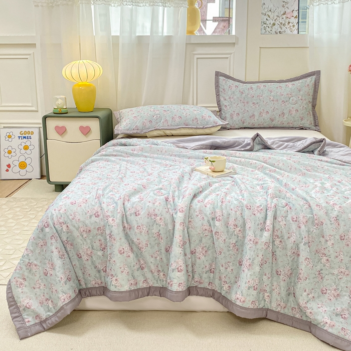 91家纺网 家纺一手货源 找家纺 （总）顺顺家纺 2025新款凉感丝印花夏被空调被