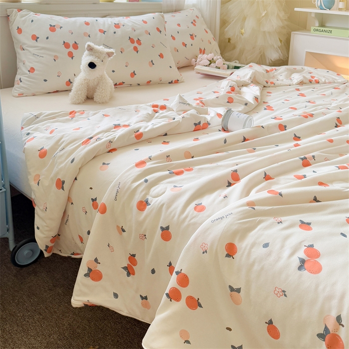 91家纺网 家纺一手货源 找家纺 名兮家居 2025新款针织棉夏凉被 大桔大利