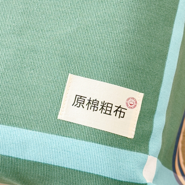91家纺网 家纺一手货源 找家纺 仟网汇 2025新款活性印染无印纽扣原棉老粗布三件套 立体绿