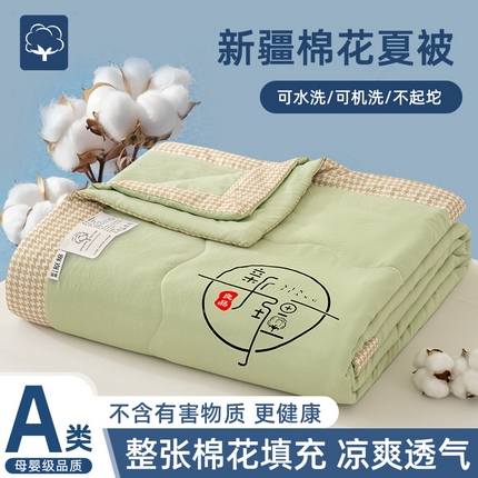 91家纺网 家纺一手货源 找家纺 （总）芯恋 2025年新款无印风千鸟格水洗棉新疆棉花夏被