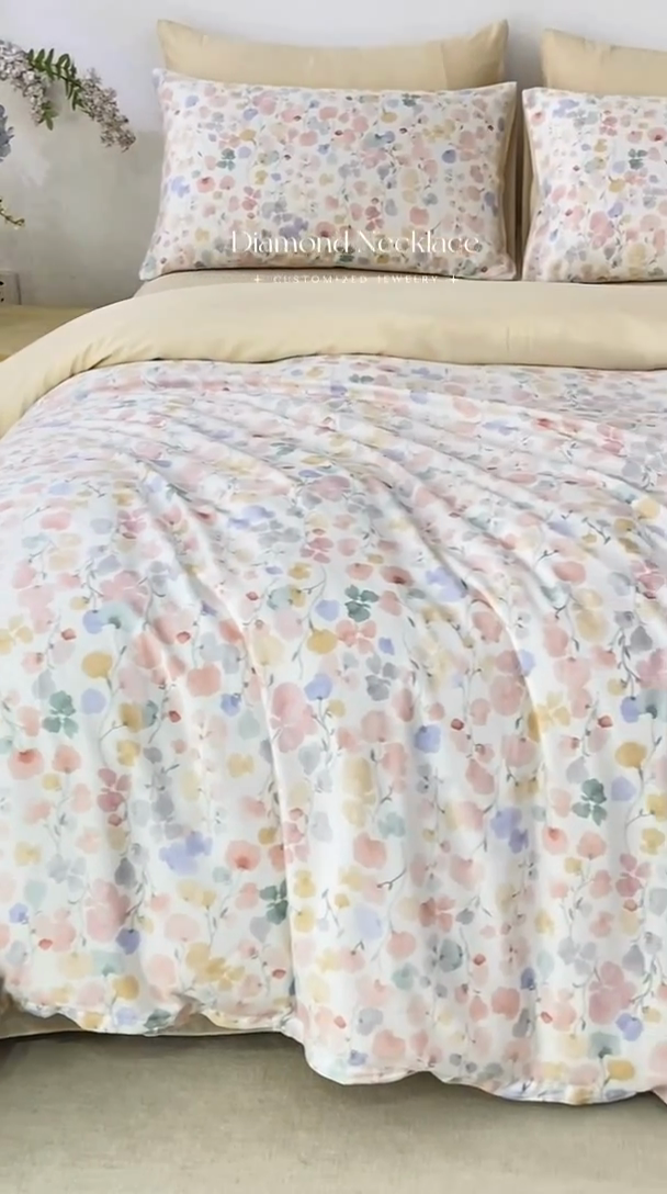 91家纺网 家纺一手货源 找家纺 帅露家纺 2025新款50S莱赛尔天丝印花四件套 含依