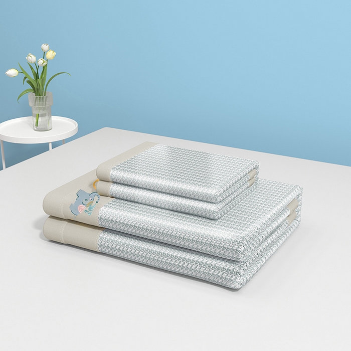 91家纺网 家纺一手货源 找家纺 绒艺席业 2025新款A类抗菌冰丝凉席系列-小象宝款 灰色