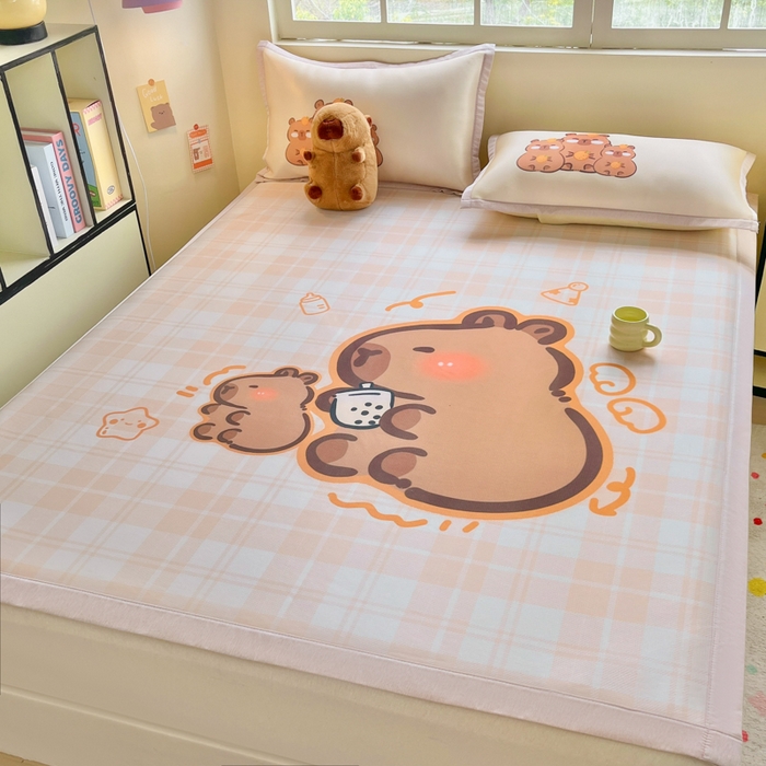 91家纺网 家纺一手货源 找家纺 （总）博雅 2025新款独家版权A类大版数码印花1200D冰丝凉席