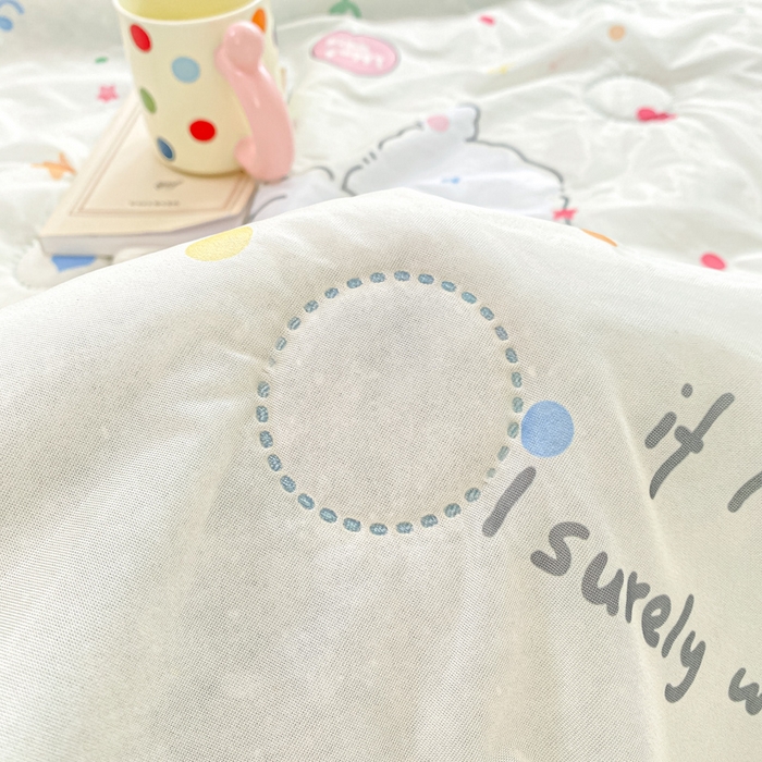 91家纺网 家纺一手货源 找家纺 顺顺家纺 2025新款凉感丝印花夏被空调被 快乐小狗