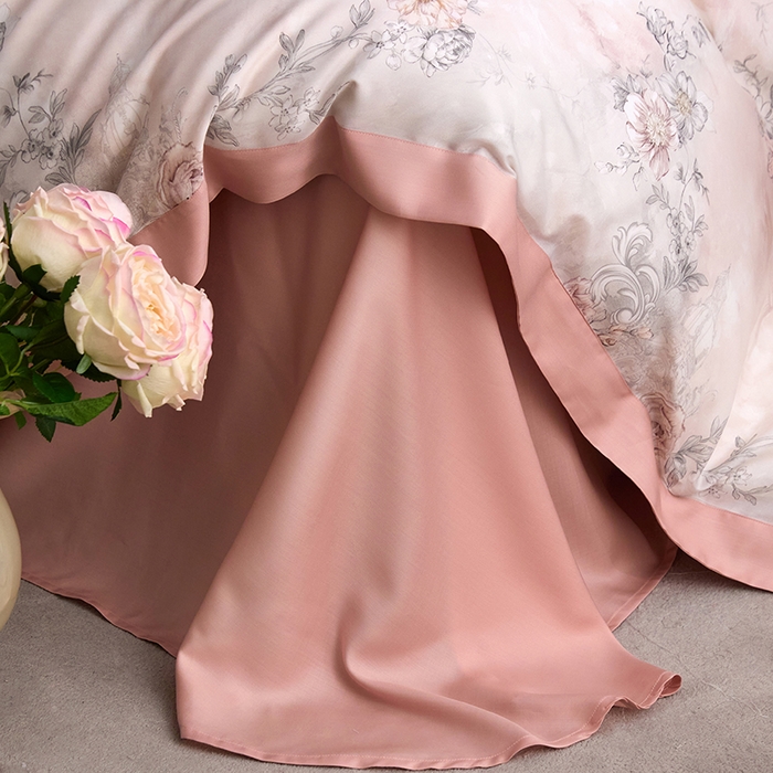 91家纺网 家纺一手货源 找家纺 薏思家纺 2025新款50支莱赛尔天丝数码印花夏被+四件套（礼盒包装） 淡雅年华