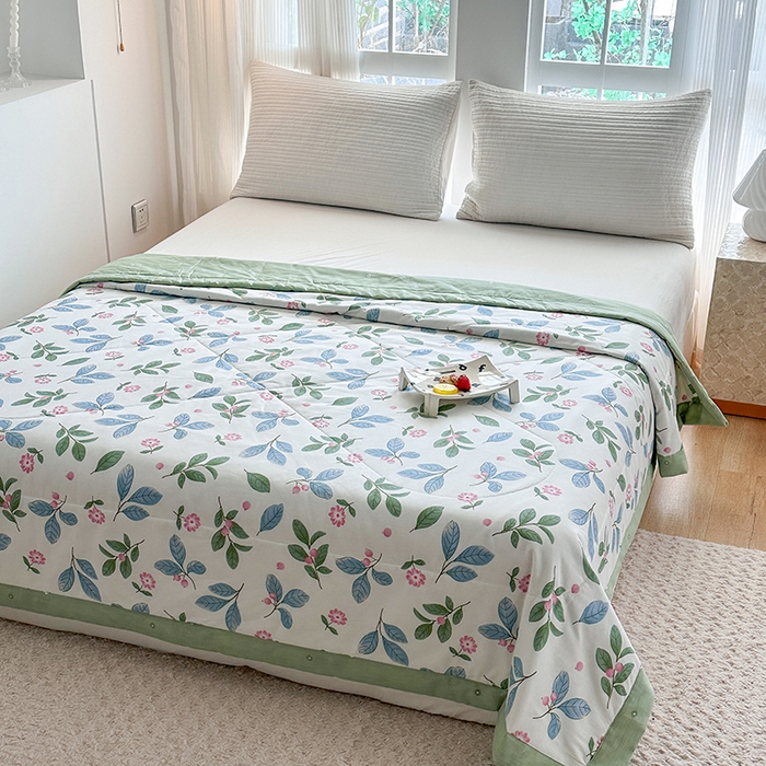 91家纺网 家纺一手货源 找家纺 瑜珠家纺 2025新款里外全棉棉花夏被 花样年华