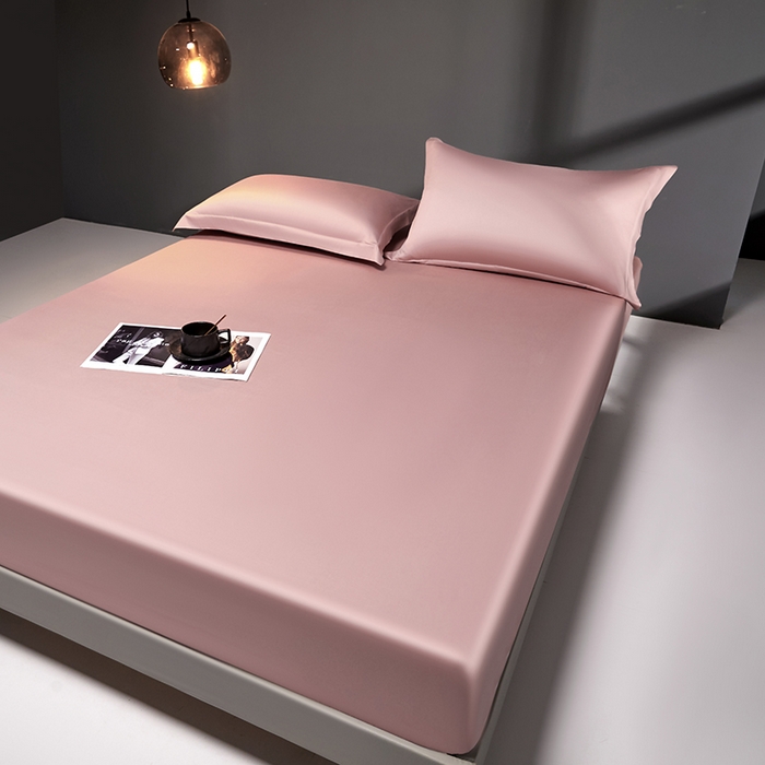 91家纺网 家纺一手货源 找家纺 秀色2025新款高端纯棉床笠单件全棉全包床套三件套100s新疆长绒棉酒店床垫保护套 梦易-玉颜粉