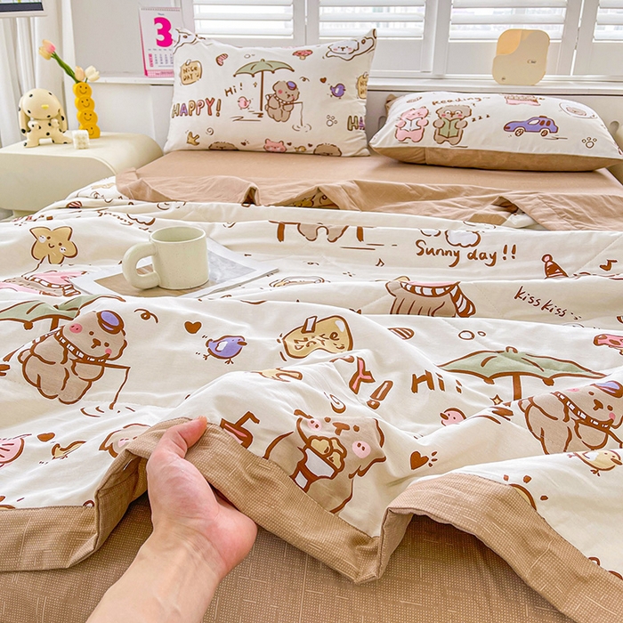 91家纺网 家纺一手货源 找家纺 思雅庭 2025新款里外全棉夏被新疆棉花夏凉被空调被 天天向上